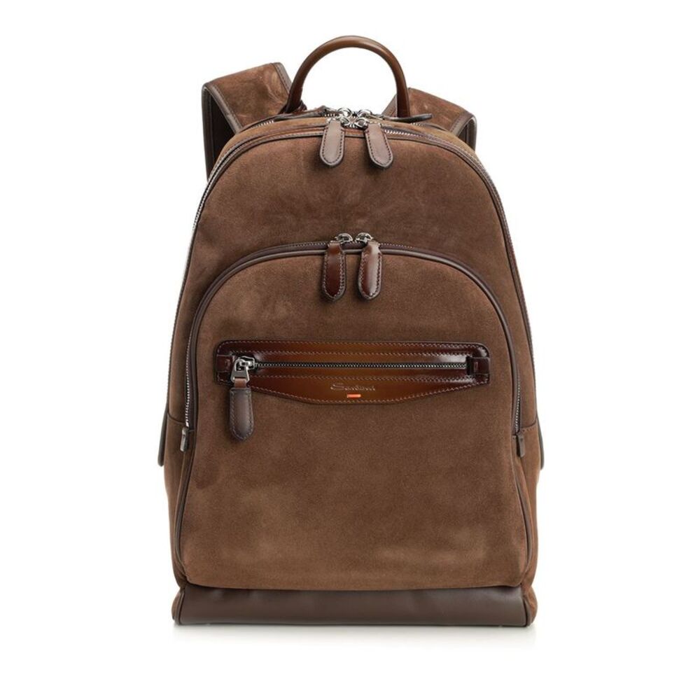 Santoni Men Suede Backpack
